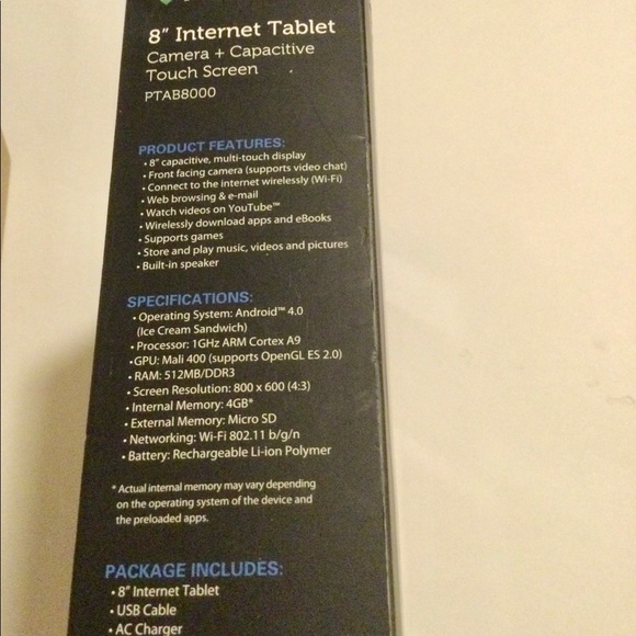 Polaroid 8” Internet Tablet Oper Sys Android 4.0 - Picture 7 of 8